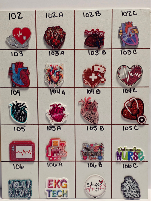 Heart Badge Reel Designs Board #102 - 107