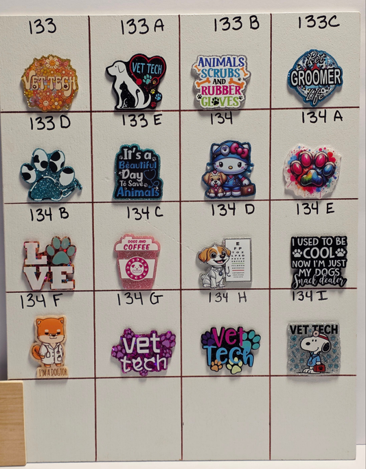 Vet Tech Badge Reel Designs # 518 - 521