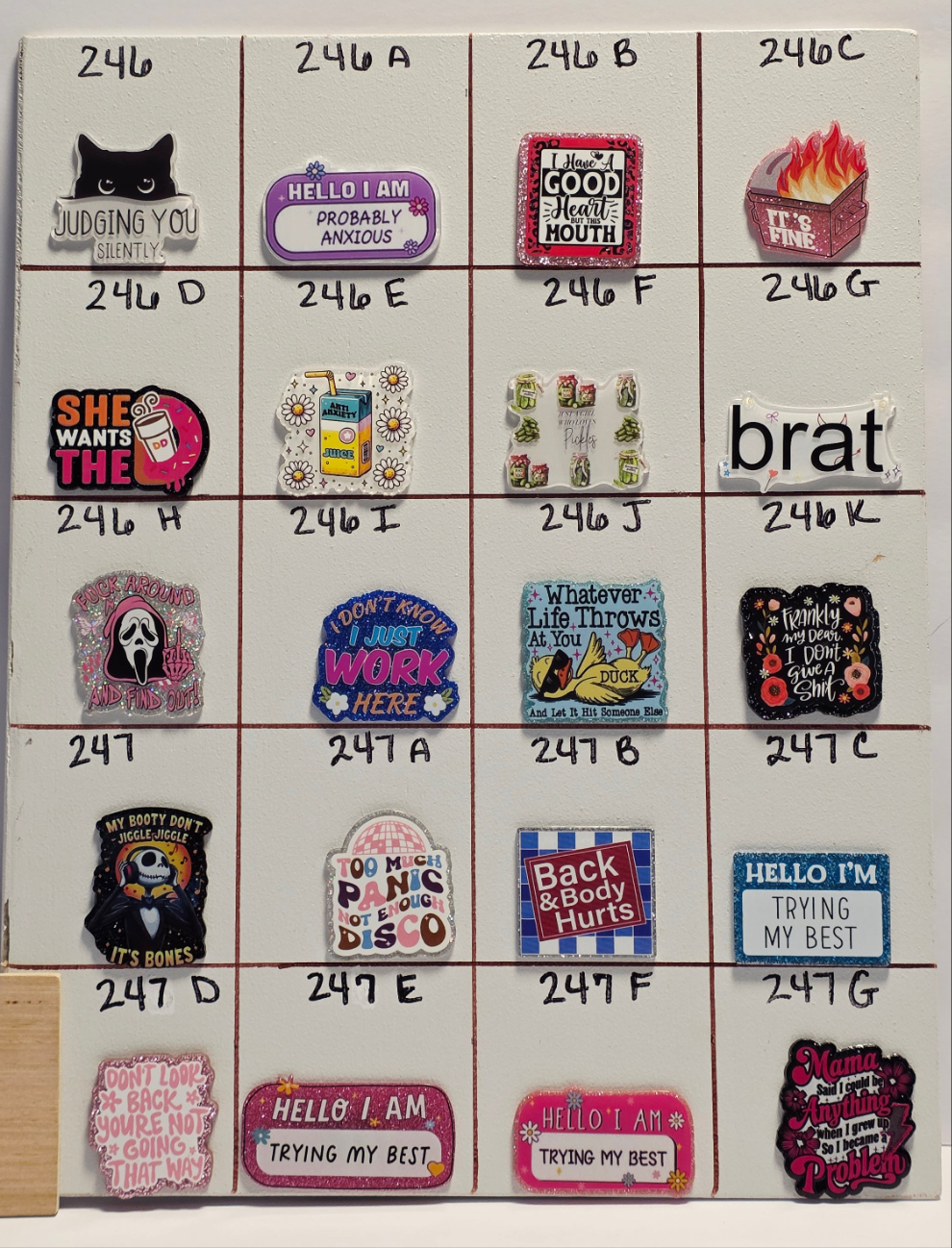 Words Badge Reel Designs # 241 - 249